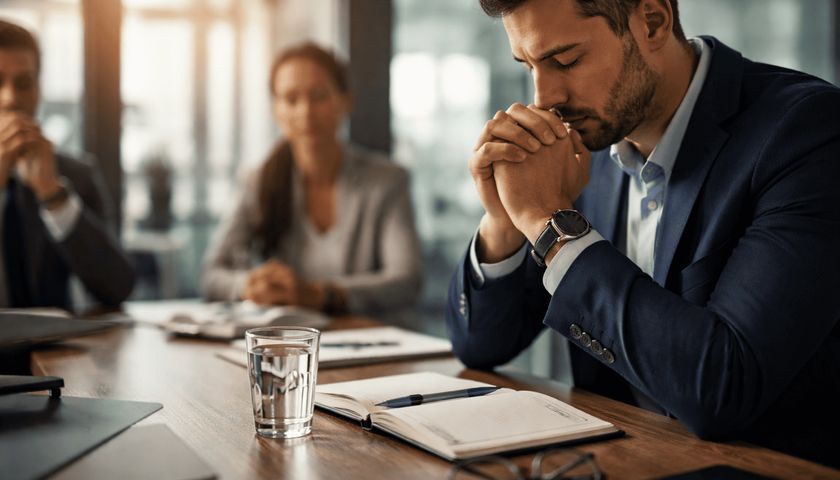 Oração por sabedoria e discernimento antes de uma reunião difícil