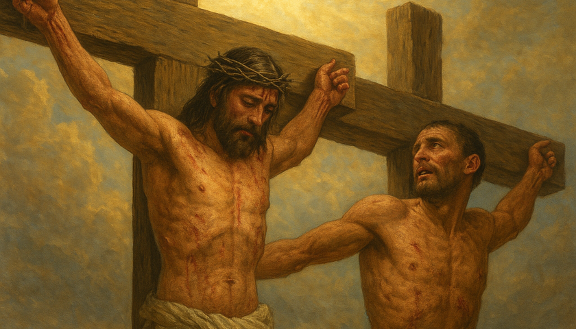 O ladrão na cruz ao lado de Jesus: a esperança que nasce no último suspiro