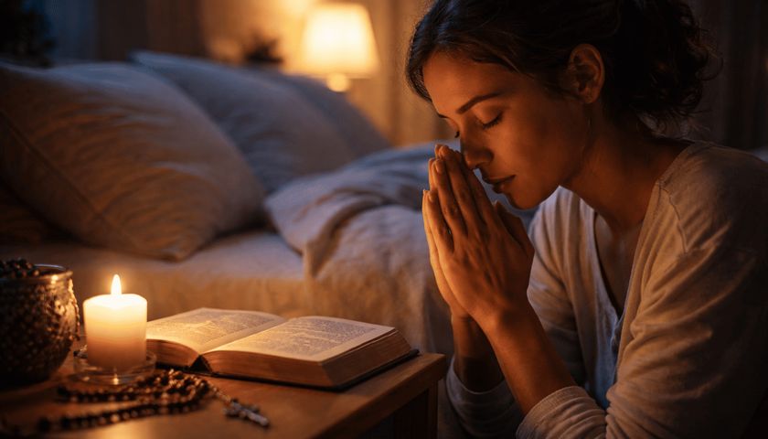 Oração da noite pedindo proteção de Deus enquanto dormimos